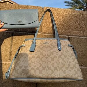 Coach Drawstring Carryall Bag and Wallet Set